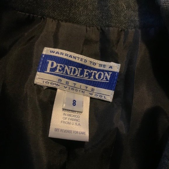 Pendleton: Classic Vintage Gray Virgin Wool One Button Blazer Sz 8P - Picture 8 of 9